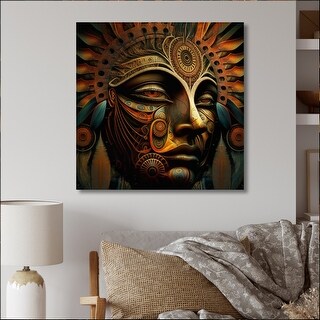 Designart "Ancient Tribal Amazonian Mask" African Tribal Canvas Wall